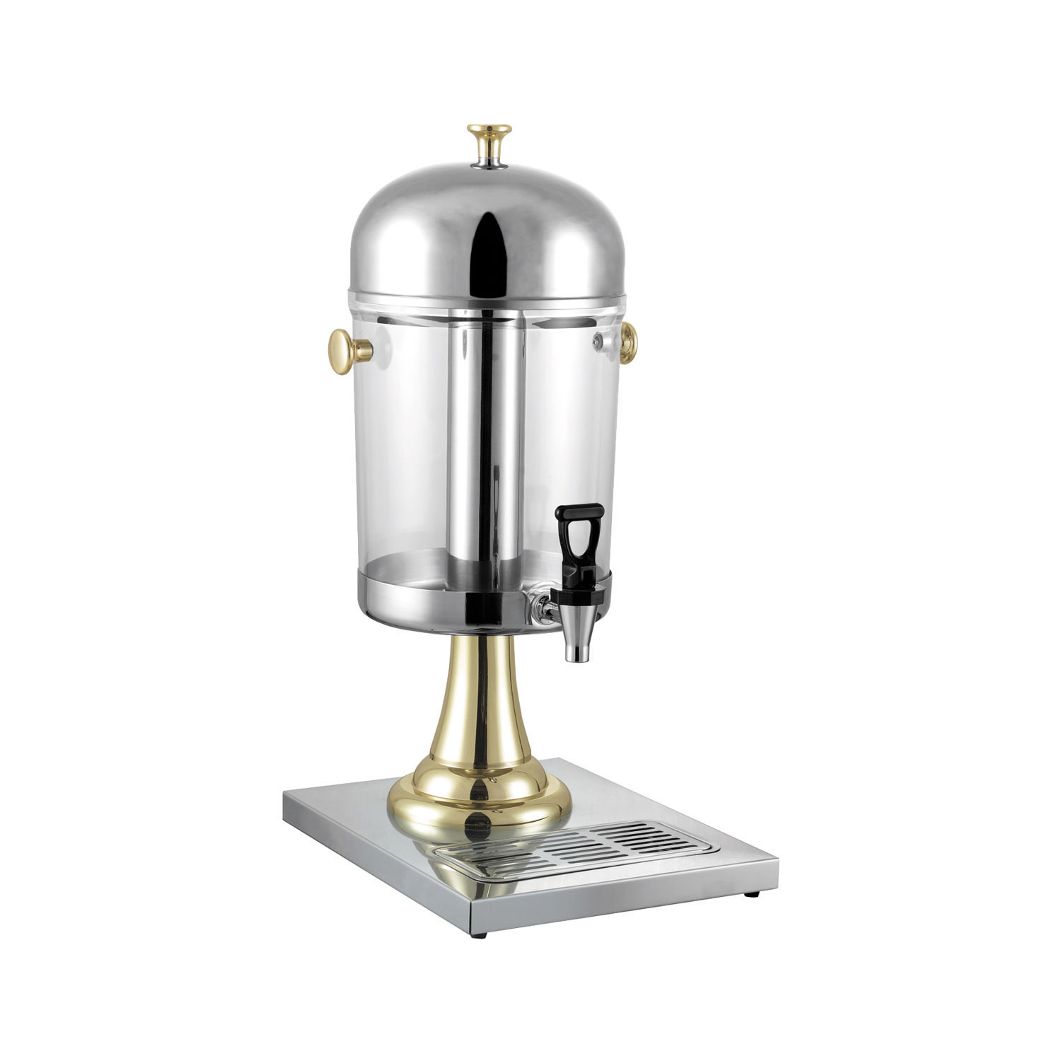 CAC China BVDS-J2G Gold/Silver Beverage Dispenser with Ice Core 2.2 Gallon
