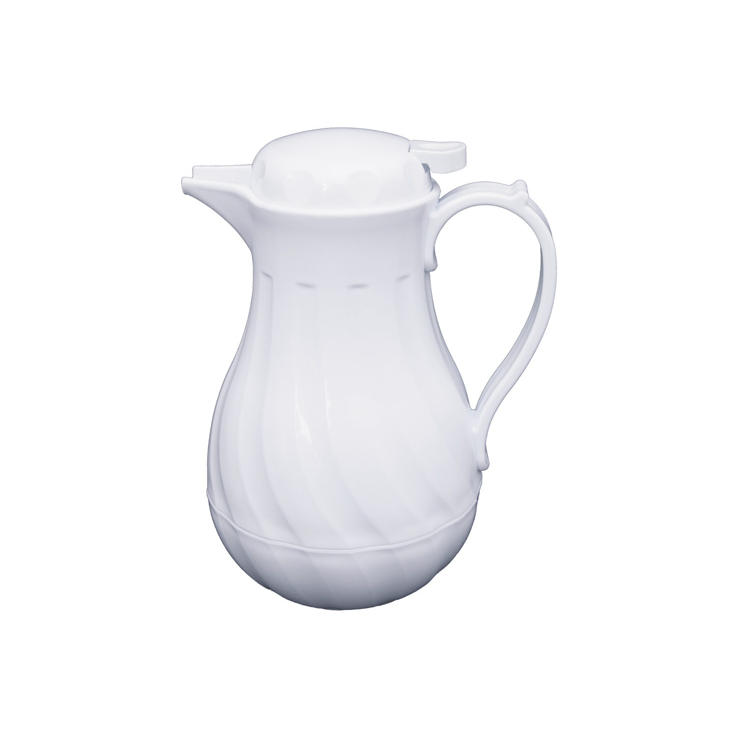 CAC China BVSR-20W Insulated White Swirl Beverage Server 20 oz.