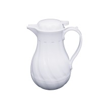 CAC China BVSR-64W Insulated White Swirl Beverage Server 64 oz.