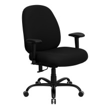 Flash Furniture WL-715MG-BK-A-GG Big &#38; Tall Black Fabric Task Chair with Arms, 400 Lb. Capacity