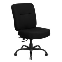 Flash Furniture WL-735SYG-BK-GG HERCULES Series Big & Tall Black Fabric Executive Task Chair with Extra Wide Seat, 400 Lb. Capacity
