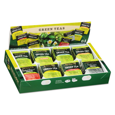 Bigelow Green Tea Assortment, Individually Wrapped, Eight Flavors, 64 Tea Bags/Box
