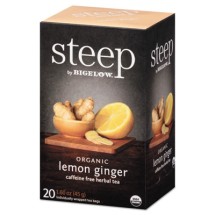 Bigelow Steep Tea, Lemon Ginger, 1.6 oz. Tea Bag, 20/Box