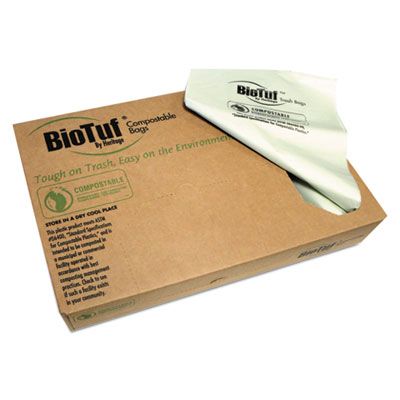 Biotuf Compostable Can Liners, 13 gal, 0.88 mil, 24