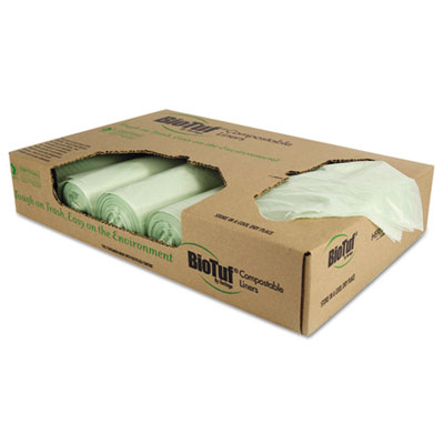 Biotuf Compostable Can Liners, 32 gal, 1 mil, 34