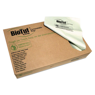 Biotuf Compostable Can Liners, 45 gal, 0.9 mil, 40