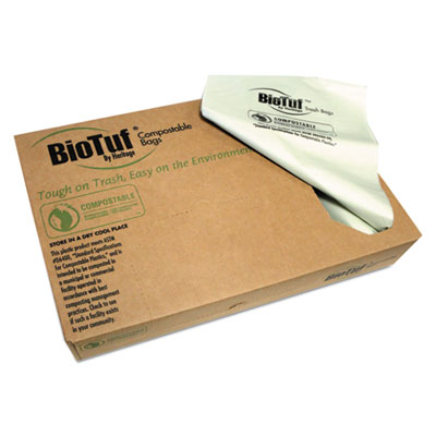 Biotuf Compostable Can Liners, 64 gal, 0.8 mil, 47