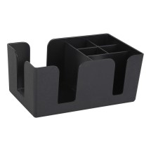 Winco BC-6 6-Compartment Black Plastic Bar Caddy
