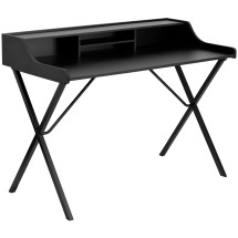 Flash Furniture NAN-2124-GG Black Computer Desk with Top Shelf