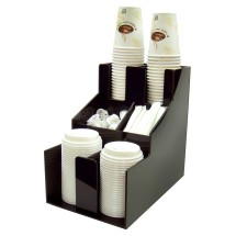 Winco CLSO-2T Black Cup and Lid Organizer 3 Tiers 2 Stacks