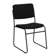 Flash Furniture XU-8700-BLK-B-30-GG Hercules Series 1000 Lb. High Density Black Fabric Stacking Chair with Sled Base