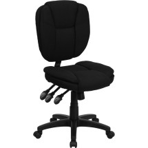 Flash Furniture GO-930F-BK-GG Black Fabric Multi Function Task Chair