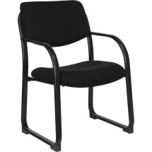 Flash Furniture BT-508-BK-GG Black Fabric Upholstered Open Back Side Chair