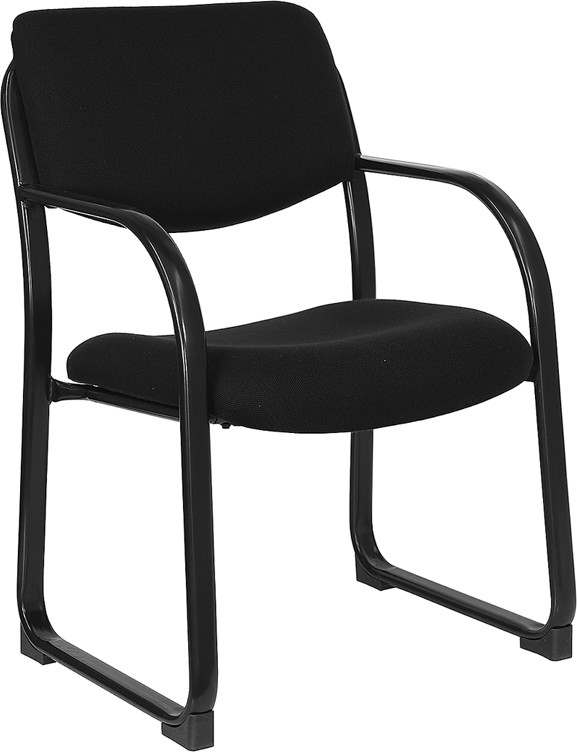 Flash Furniture BT-508-BK-GG Black Fabric Upholstered Open Back Side Chair
