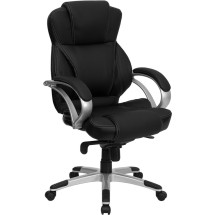 Flash Furniture H-9626L-2-GG High Back Black Leather Contemporary Executive Office Chair