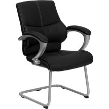 Flash Furniture H-9637L-3-SIDE-GG Black Leather Executive Side Chair