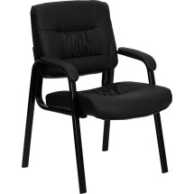 Flash Furniture BT-1404-GG Black Leather Guest/Reception Chair