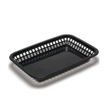 TableCraft 1079BK Black Mas Grande Plastic Platter Basket 11-3/4&quot; x 8-1/2&quot; x 1-1/2&quot;