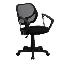 Flash Furniture WA-3074-BK-A-GG Black Mesh Computer Chair with Arms
