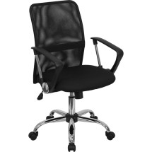 Flash Furniture GO-6057-GG Black Mesh Computer Task Chair with Chrome Base