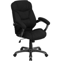 Flash Furniture GO-725-BK-GG Black Microfiber High Back Office Chair