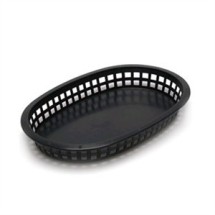TableCraft 1076BK Black Plastic Chicago Platter Basket 10-1/2&quot; x 7&quot; x 1-1/2&quot;