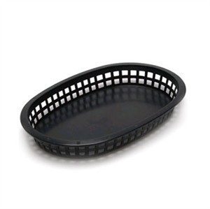 TableCraft 1076BK Black Plastic Chicago Platter Basket 10-1/2" x 7" x 1-1/2"
