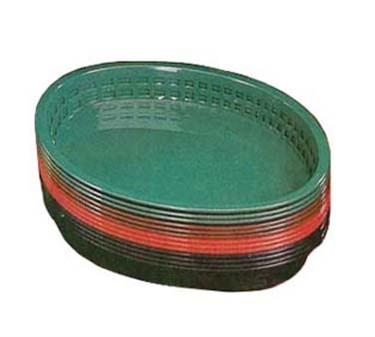 TableCraft 1086BK Black Oval Plastic Texas Platter Basket 12-3/4" x 9-1/2" x 1-1/2"