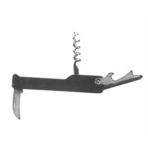 Franklin Machine Products  280-1322 Black Plastic Handle Corkscrewith Bottle Opener/Knife Tool