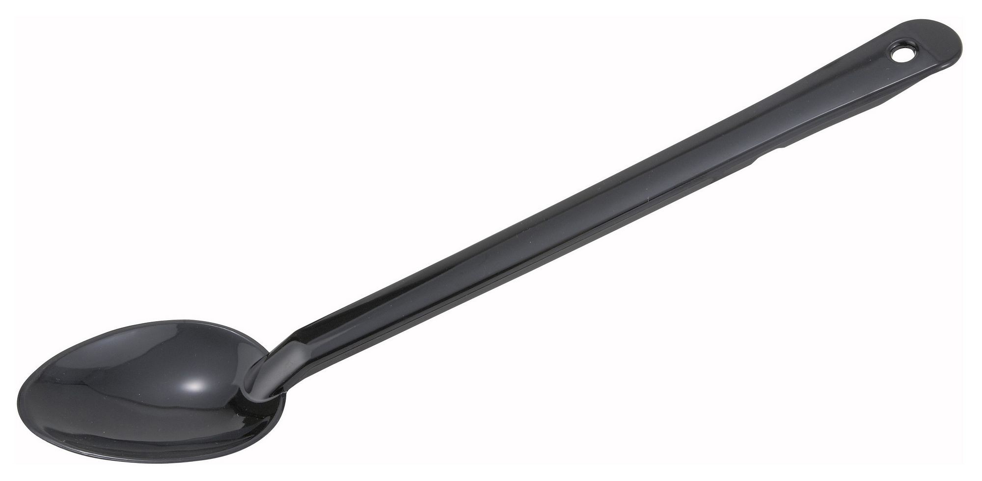 Winco PS-15K Black Polycarbonate Serving Spoon, 15"