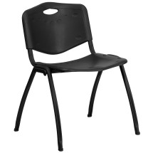 Flash Furniture RUT-D01-BK-GG HERCULES Series 880 Lb. Capacity Black Plastic Stack Chair