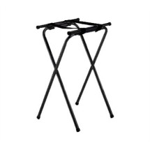 TableCraft 24BK Black Powder Coated Metal Tray Stand 31&quot;H