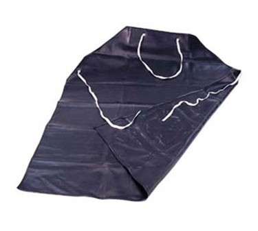 Franklin Machine Products  133-1314 Black Rubber Apron with Cloth Ties 45" L x 35" W