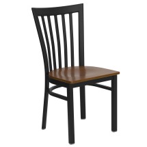Flash Furniture XU-DG6Q4BSCH-CHYW-GG Black Schoolhouse Back Metal Chair with Cherry Wood Seat