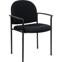 Flash Furniture BT-516-1-BK-GG Black Steel Stacking Chair with Arms