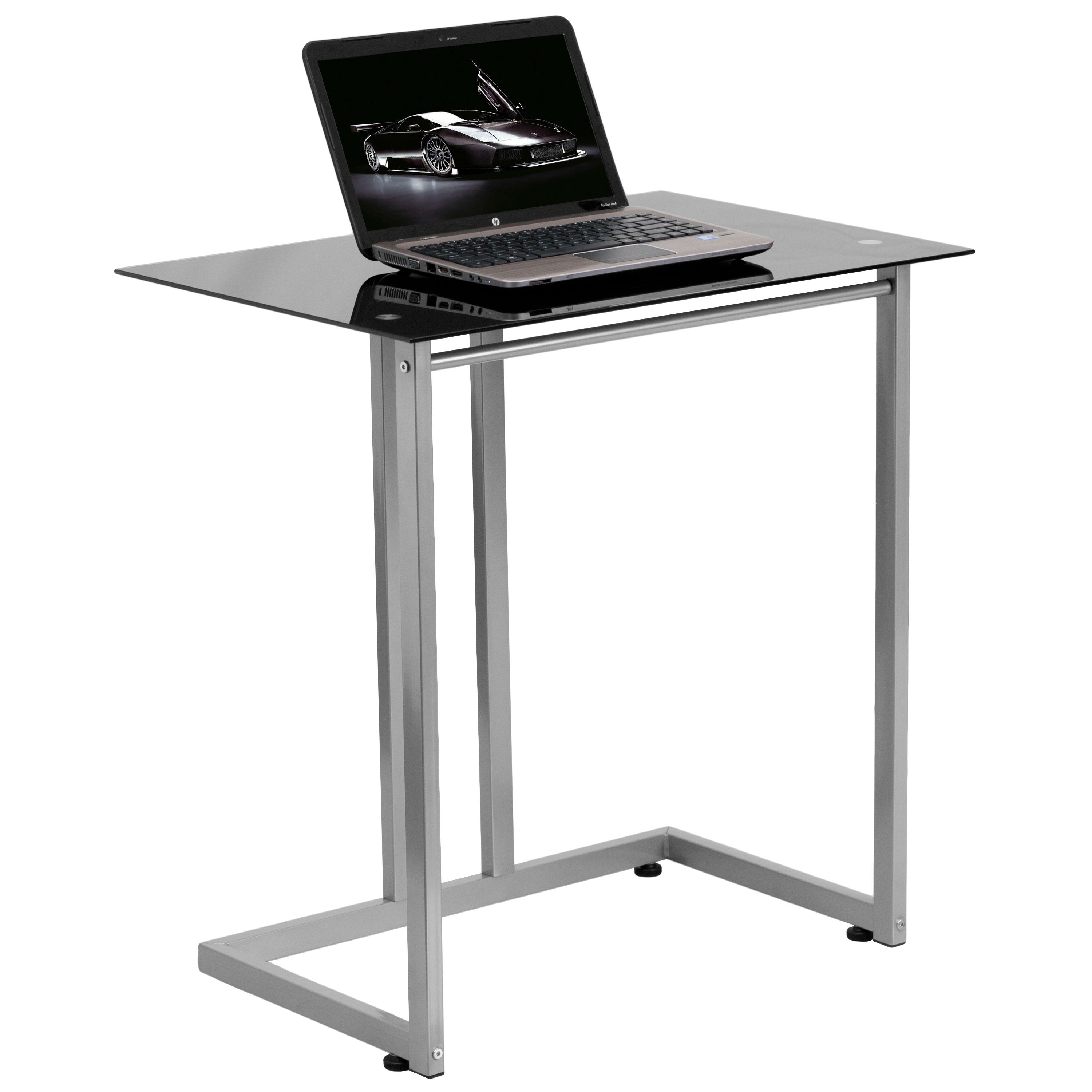 Flash Furniture NAN-2905-GG Black Tempered Glass Computer Desk