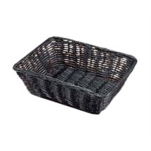 TableCraft 2472 Black Handwoven Rectangular Basket 9&quot; x 6&quot; x 2-1/2&quot;
