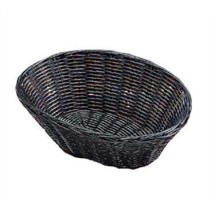 TableCraft 2476 Black Handwoven Oval Basket 10&quot; x 6-1/2&quot; x 3&quot;