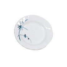 Thunder Group 1206BB Blue Bamboo Round Curved Rim Melamine Plate 6&quot;