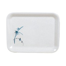 Thunder Group 0902BB Blue Bamboo Square Melamine Tray 15-1/4&quot; x 11-1/2&quot;