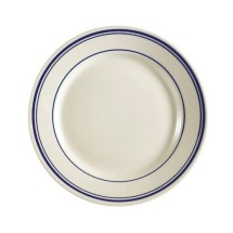 CAC China BLU-7 Blue Line Rolled Edge Appetizer / Salad Plate 7 1/8&quot;