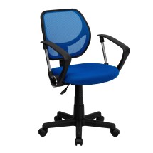 Flash Furniture WA-3074-BL-A-GG Blue Mesh Computer Chair with Arms