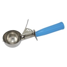 Winco ICD-16 Ice Cream Disher 2.75 oz. with Blue Plastic Handle Size 16