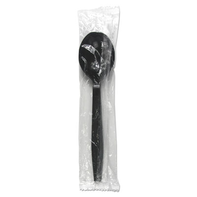 Boardwalk Heavyweight Wrapped Polypropylene Black Soup Spoon, 1000/Carton