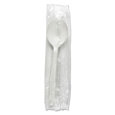 Boardwalk Heavyweight Wrapped Polypropylene Cutlery White Soup Spoon, 1000/Carton