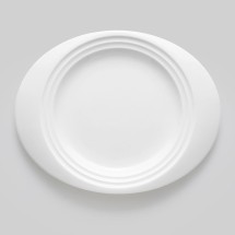 Bon Chef 1000018P Concentrics Oval Dinner Plate, 12 17/20&quot; x 10 17/20&quot;, Set of 12