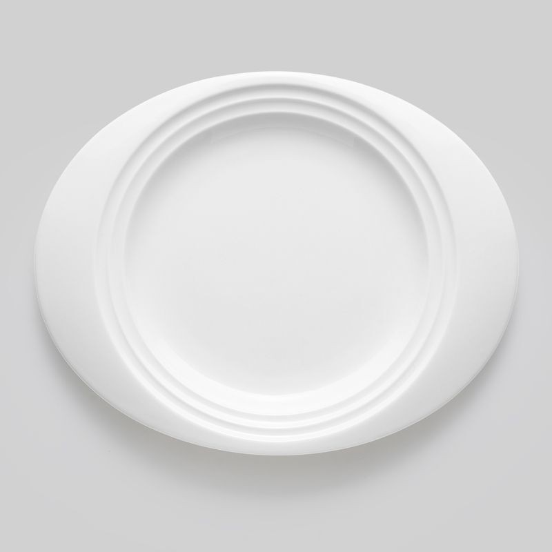 Bon Chef 1000018P Concentrics Oval Dinner Plate, 12 17/20" x 10 17/20", Set of 12