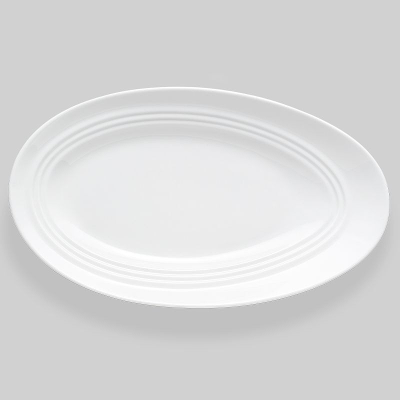Bon Chef 1100009P Slanted Oval Plate, 12.45" x 7.5", Set of 12