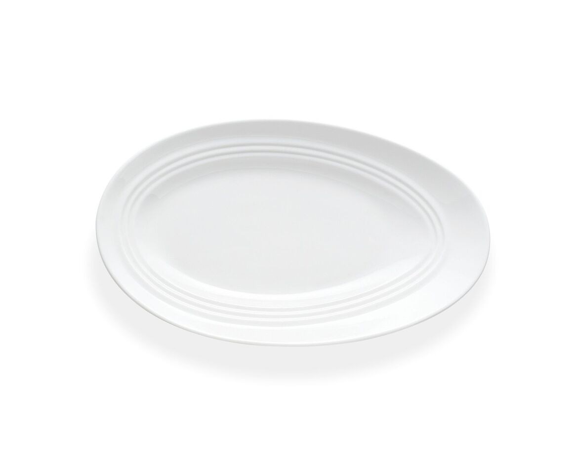 Bon Chef 1100010P Slanted Oval Plate, 14" x 8.4", Set of 12