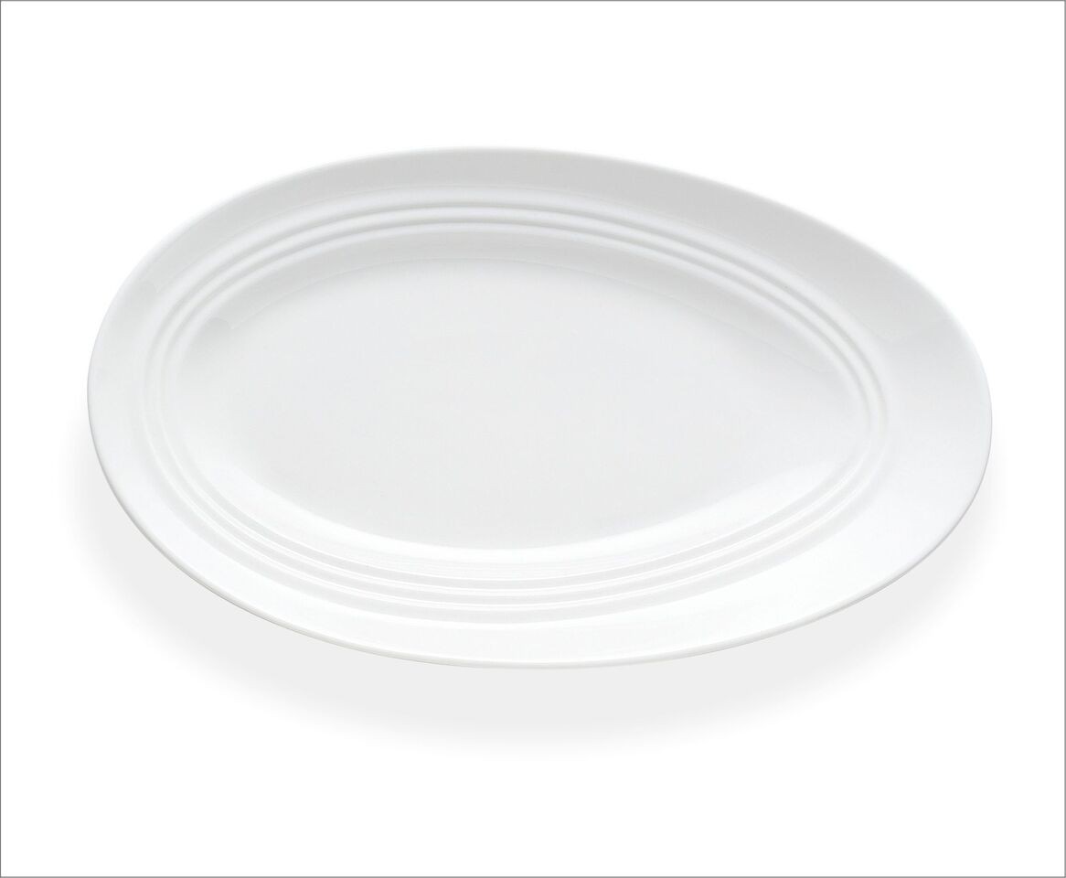Bon Chef 1100012P Slanted Oval Plate, 18" x 10.63", Set of 6